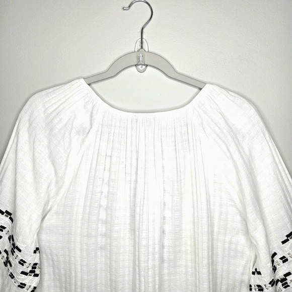 New Directions Cotton Tunic Top. White And Black. 2X - Picture 8 of 10